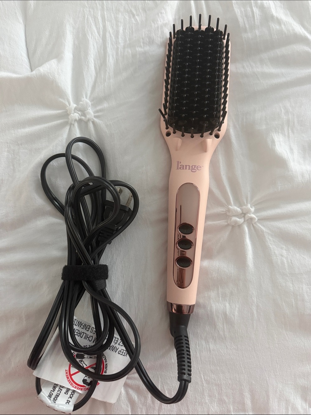 Lange Rose Pink Heated Straightening Brush